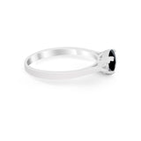 Three Stone Wedding Engagement Ring Emerald Cut Round CZ 925 Sterling Silver