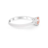 Three Stone Wedding Engagement Ring Emerald Cut Round CZ 925 Sterling Silver