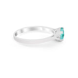 Three Stone Wedding Engagement Ring Emerald Cut Round CZ 925 Sterling Silver