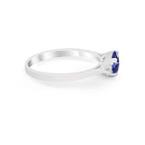 Three Stone Wedding Engagement Ring Emerald Cut Round CZ 925 Sterling Silver