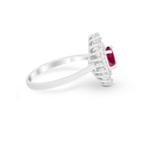 Art Deco Wedding Engagement Bridal Ring Baguette Round CZ 925 Sterling Silver