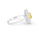 Art Deco Wedding Engagement Bridal Ring Baguette Round CZ 925 Sterling Silver