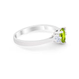 Three Stone Wedding Ring Pear Round Simulated Cubic Zirconia 925 Sterling Silver