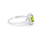 Oval Wedding Ring Vintage Round Simulated Cubic Zirconia 925 Sterling Silver