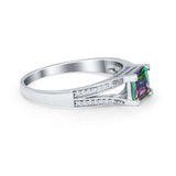 Princess Cut Wedding Ring Simulated Cubic Zirconia 925 Sterling Silver