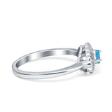 Floral Marquise Engagement Ring Simualted Cubic Zirconia 925 Sterling Silver