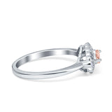 Floral Marquise Engagement Ring Simualted Cubic Zirconia 925 Sterling Silver