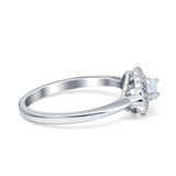 Floral Marquise Engagement Ring Simualted Cubic Zirconia 925 Sterling Silver