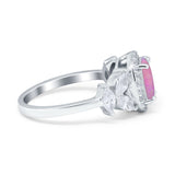 Oval Art Deco Engagement Ring Simulated Cubic Zirconia 925 Sterling Silver
