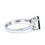 Cushion Cut Celtic Wedding Ring Simulated Cubic Zirconia 925 Sterling Silver