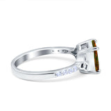 Cushion Cut Celtic Wedding Ring Simulated Cubic Zirconia 925 Sterling Silver