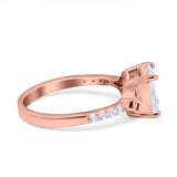 Cushion Cut Celtic Wedding Ring Simulated Cubic Zirconia 925 Sterling Silver