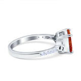 Cushion Cut Celtic Wedding Ring Simulated Cubic Zirconia 925 Sterling Silver