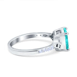 Cushion Cut Celtic Wedding Ring Simulated Cubic Zirconia 925 Sterling Silver