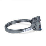 Cushion Cut Celtic Wedding Ring Simulated Cubic Zirconia 925 Sterling Silver