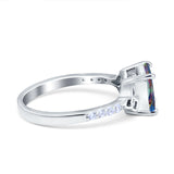 Cushion Cut Celtic Wedding Ring Simulated Cubic Zirconia 925 Sterling Silver
