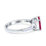 Cushion Cut Celtic Wedding Ring Simulated Cubic Zirconia 925 Sterling Silver