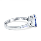 Cushion Cut Celtic Wedding Ring Simulated Cubic Zirconia 925 Sterling Silver