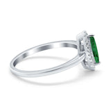 Halo Marquise Engagement Ring Simulated Cubic Zirconia 925 Sterling Silver