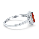 Halo Marquise Engagement Ring Simulated Cubic Zirconia 925 Sterling Silver