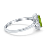 Halo Marquise Engagement Ring Simulated Cubic Zirconia 925 Sterling Silver