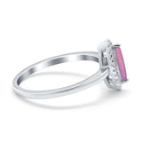 Halo Marquise Engagement Ring Simulated Cubic Zirconia 925 Sterling Silver