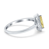 Halo Marquise Engagement Ring Simulated Cubic Zirconia 925 Sterling Silver
