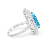 Teardrop Cocktail Ring Pear Round Cubic Zirconia 925 Sterling Silver