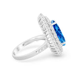Teardrop Cocktail Ring Pear Round Cubic Zirconia 925 Sterling Silver