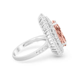Teardrop Cocktail Ring Pear Round Cubic Zirconia 925 Sterling Silver