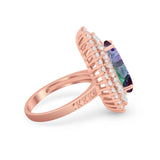 Teardrop Cocktail Ring Pear Round Cubic Zirconia 925 Sterling Silver