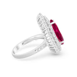 Teardrop Cocktail Ring Pear Round Cubic Zirconia 925 Sterling Silver