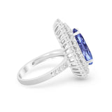 Teardrop Cocktail Ring Pear Round Cubic Zirconia 925 Sterling Silver