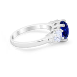 Three Stone Vintage Style Wedding Engagement Ring 3 Stone Cubic Zirconia 925 Sterling Silver