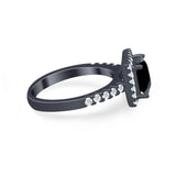 Halo Princess Cut Wedding Ring Simulated Cubic Zirconia 925 Sterling Silver