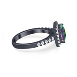 Halo Princess Cut Wedding Ring Simulated Cubic Zirconia 925 Sterling Silver