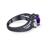 3 Stone Oval Wedding Ring Simulated Cubic Zirconia 925 Sterling Silver