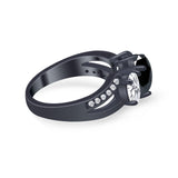 3 Stone Oval Wedding Ring Simulated Cubic Zirconia 925 Sterling Silver