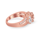 3 Stone Oval Wedding Ring Simulated Cubic Zirconia 925 Sterling Silver