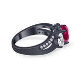 3 Stone Oval Wedding Ring Simulated Cubic Zirconia 925 Sterling Silver