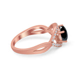 Infinity Shank Wedding Ring Simulated Cubic Zirconia 925 Sterling Silver