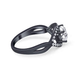 Infinity Shank Wedding Ring Simulated Cubic Zirconia 925 Sterling Silver