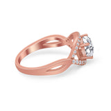 Infinity Shank Wedding Ring Simulated Cubic Zirconia 925 Sterling Silver