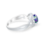 Infinity Shank Wedding Ring Simulated Cubic Zirconia 925 Sterling Silver