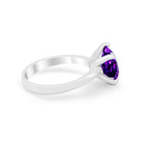 Solitaire Cushion Cut Engagement Ring Simulated Cubic Zirconia 925 Sterling Silver Cushion Cut Ring