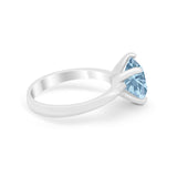 Solitaire Cushion Cut Engagement Ring Simulated Cubic Zirconia 925 Sterling Silver Cushion Cut Ring