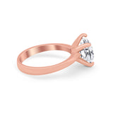 Solitaire Cushion Cut Engagement Ring Simulated Cubic Zirconia 925 Sterling Silver Cushion Cut Ring