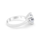 Solitaire Cushion Cut Engagement Ring Simulated Cubic Zirconia 925 Sterling Silver Cushion Cut Ring