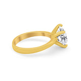 Solitaire Cushion Cut Engagement Ring Simulated Cubic Zirconia 925 Sterling Silver Cushion Cut Ring