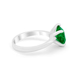 Solitaire Cushion Cut Engagement Ring Simulated Cubic Zirconia 925 Sterling Silver Cushion Cut Ring